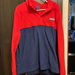 Vineyard Vines Men's Red and Blue Sweater